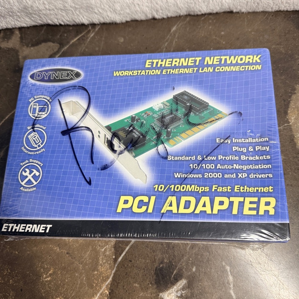Dynex DX-E101 Fast Ethernet PCI‎ Adapter 10/100Mbps New Sealed NOS